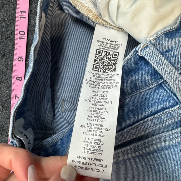 Frame Le High Straight Ankle jeans 27 Light Wash raw hem - Picture 6 of 7